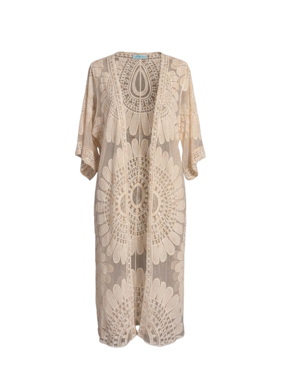 Rebellion Again Cream Knit Duster Cover-Up